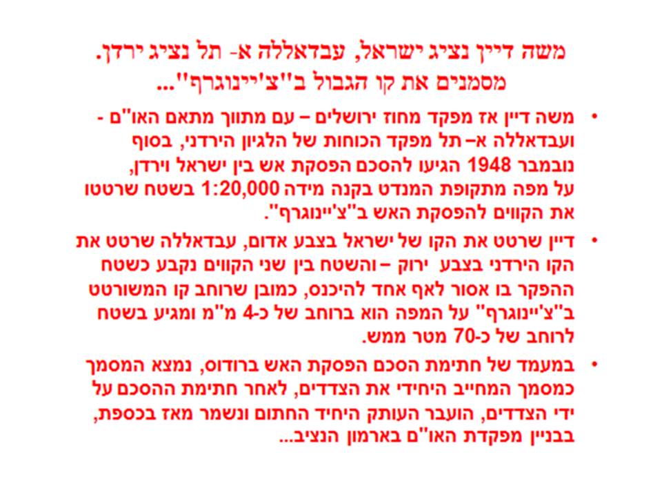 Moshe Dayan, Israel's representative,...